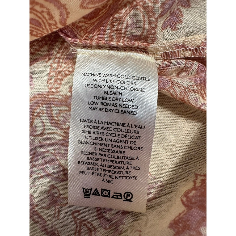 Free People Top Womens Medium Rose Bud Blouse Voile Floral Boho Lightweight - Picture 11 of 11